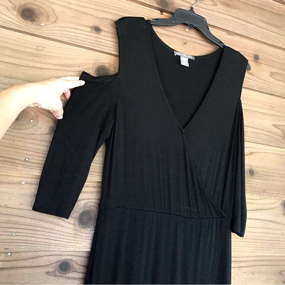 Kate & Mallory Black Cold Shoulder Maxi Dress Size Large - Picture 13 of 16